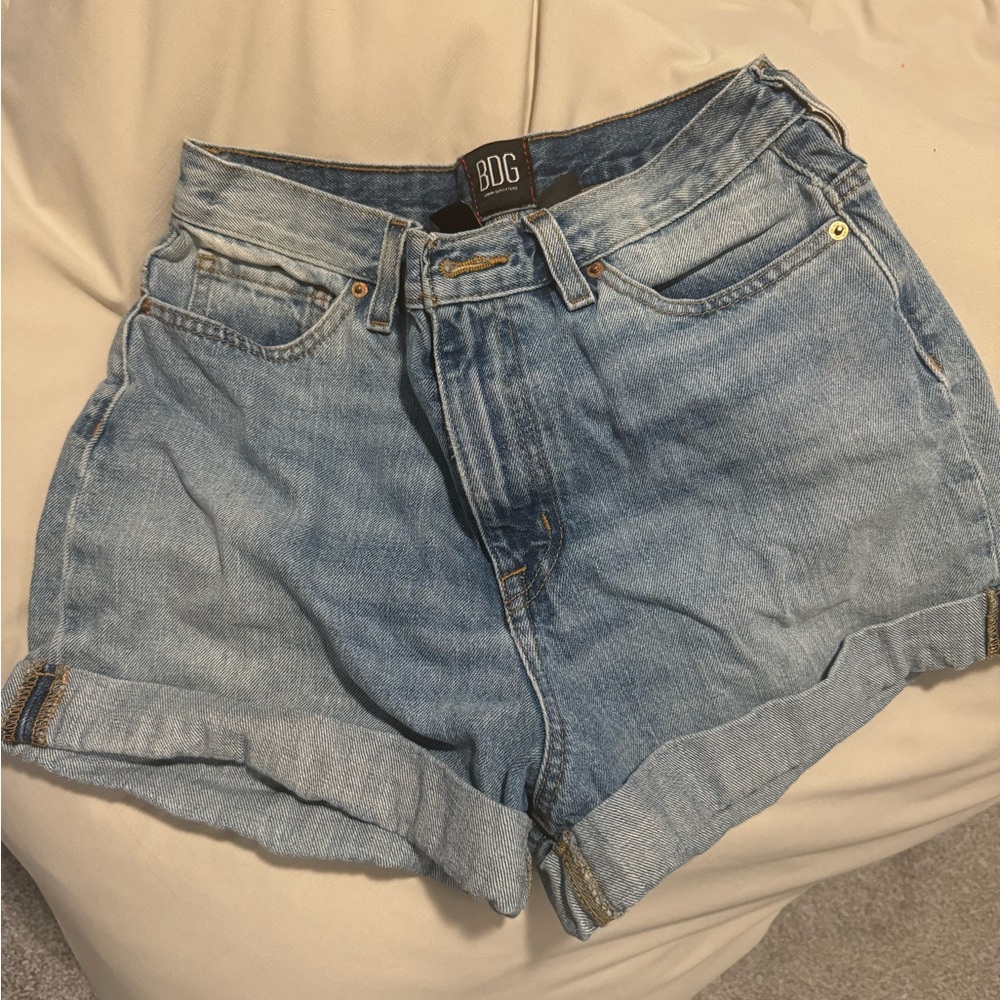 BDG Blue Jean Shorts with Cuffed Hem